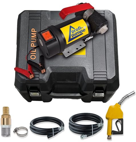 Dieselpumpe 12V Heizölpumpe, Dieselpumpe, Ölpumpe, Biodiesel Diesel Star 160 Koffer Set, Elektro Fasspumpe Kraftstoffpumpe mit Schlauch, Automatik-Zapf-Pistole
