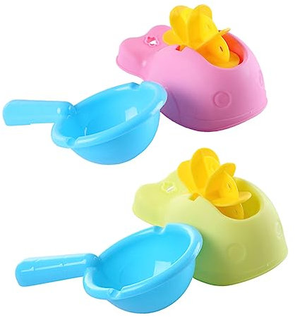 MUSISALY Juego de 4 Juguetes de Baño para Bebés Divertidos Juguetes de Baño con Ruedas de Agua para Niños Juguetes de Baño de Ballena Verde Y Rosa