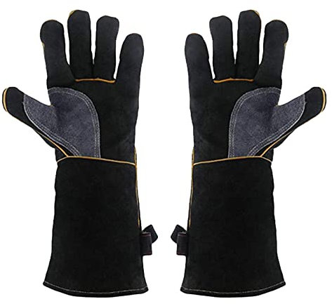 Holzbrenner-Handschuhe, Arbeitshandschuhe, Gartenhandschuhe, 1 Paar Schweißen, 40,6 cm, antiprofessionell, for Küche, Grill, Kamin, for Grill, Kamin, Backen, Ofen, Herd, Topflappen, Tierhandschuh