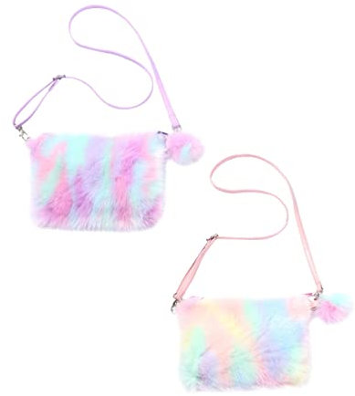 DEARMAMY Borsa A Tracolla Portatile in Peluche - Borsa Monospalla Per Ragazze Tasche Porta Telefono Elegante E