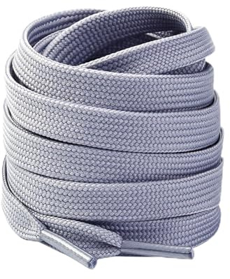 Schnürsenkel ohne Binden für Erwachsene und Kinder, elastische, flache Schnürsenkel für Sneaker, Ersatz-Stretch-Spitze, blau / grau, 55 inch/140cm(2 Pair)