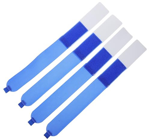 EXAOMBLE 4 Stück Ski Schlittengurt Skigurt Wintergurt Skigurt Snowboard Sicherheitsbindungsgurte Schutz Ski Wraps Gurte Snowboardbindungsgurte Skibindung Gummibänder Skibinder Nylon Blau