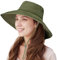 lifwimner Sun Hats for Women Wide Brim UV Protection, Foldable Ponytail Summer Hats Cap Waterproof Breathable Safari Bucket Hats for Beach Garden Fishing (Green)