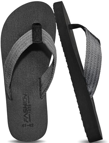 AUFIKR Chanclas de ducha con puntera abierta para baño, verano, playa, sandalias de cuero con cojín