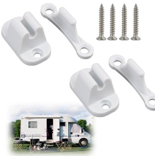 Lot de 2 Butées de Porte en Plastique Robuste pour Camping Car et Caravane Accessoires de Caravane Inclus Vis Pratiques et Durables pour Maintenir Vos Portes Ouvertes,arret de porte camping car