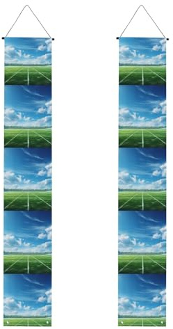 Veranda-Banner, Motiv: Sportplatz in grünem Druck, Outdoor-Banner, Thanksgiving-Dekorationen, für alle Feiern