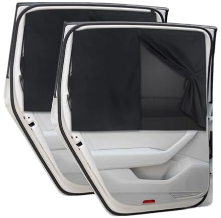 YUZHEDM 2 Pièces Pare Soleil Voiture Protection Solaire Voiture Rideau Voiture Occultant Magnétique pour Vitres Latérales Avant Arrière Protection Intimité Compatible avec la Plupart des Auto