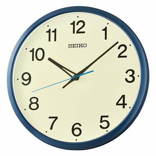 Seiko Clocks Wanduhr blau-weiß