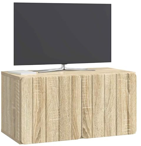 vidaXL Wandmontierter TV-Schrank Sonoma-Eiche 59,5 x 31 x 30 cm, Wohzimmer, rechteckiger, moderner Wandschrank, stylischer TV-Ständer, viel Stauraum für Dein Zuhause