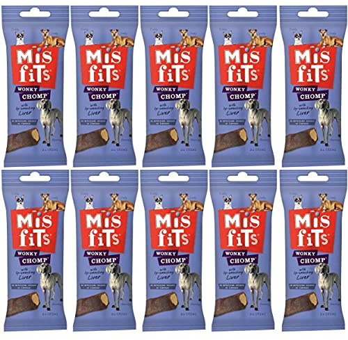 Value Pack - MisfiTs Wonky Chomp Dog Chew Snacks - Liver (Pack of 10)