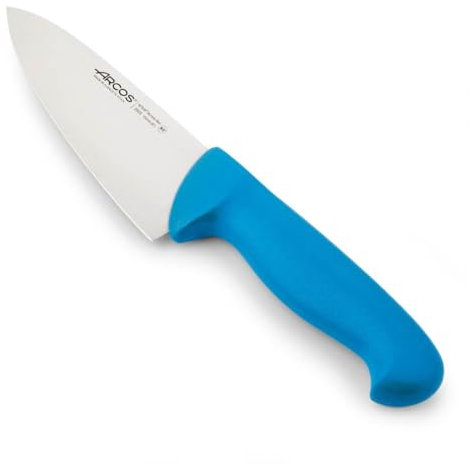 Arcos Series 2900 - Cuchillo Chef - Hoja Acero Inoxidable Nitrum 6 - Mango Polipropileno Azul - Plateado -istema Identificación Color (7'')
