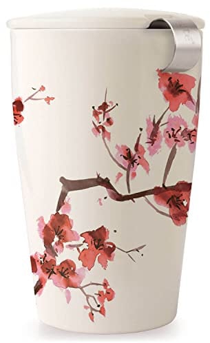 Tea Forte Kati Cherry Blossoms Ceramic Mug with infuser