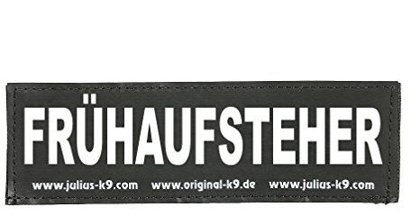 Interchangeable Patches, 1 pair, FRÜHAUFSTEHER, Size: Small, Black