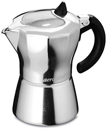 aerolatte MokaVista / Stovetop Espresso Maker, Silver, 9-Cup / 495 ml