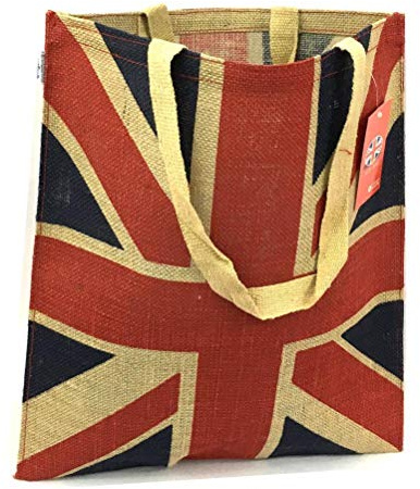 Elgate Pendragon Umhängetasche Union Jack Jute HH592, rot, 36.5cm, Schultertaschen