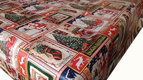 Karina Home Christmas Greetings PVC Wipe Clean Tablecloth 200cm x 140cm Wipe Clean