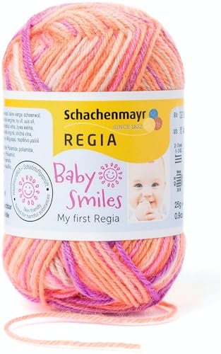 REGIA Baby Smiles My first REGIA 9801296-01814 selina Handstrickgarn, Sockengarn, Babygarn, 25g Knäuel
