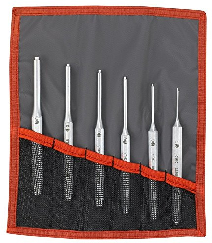 FACOM Pin Punch Set with Guide Pins in Pocket Guide Diameter 1-5.1 mm, 1 Piece, 246.JT6