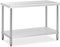 Royal Catering RCAT-120/60 Arbeitstisch Edelstahltisch (120 x 60 x 85 cm, 1 Arbeits- und 1 Ablagefläche, bis 110kg, höhenverstellbare Füße, Edelstahl)