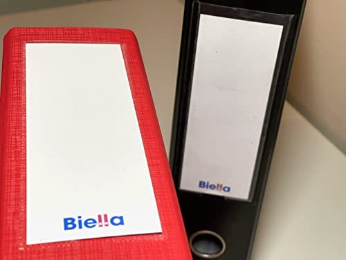 100 Biella Ordnerrücken-Schilder breit, 51x145 mm, weiß, Ordner-Etiketten für 7 cm breite Aktenordner, Ordnerbeschriftung