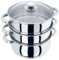 Cookspace (TM) 3 Tier Stainless Steel Induction 24 Centimetre Steamer with Glass Vented Lid