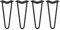SKISKI Legs 4 x 2 Streben Hairpin-Legs Haarnadelbeine Haar-Nadel-Beine Haarnadel-Beine Tischbeine Stuhlbeine Möbelbeine Möbelfüße Möbelfuß Haarnadel-Tischbeine 30.5cm H 12mm Stahl Schwarz