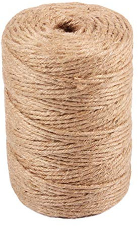 YMWALK 100Yards Juteschnur, 6-lagig, 3 mm dick, stark, natürliches Juteseil, Juteschnur für Floristik, Geschenke, DIY-Kunsthandwerk, Dekoration, Bündelung, Garten und Recycling (1 Rolle)