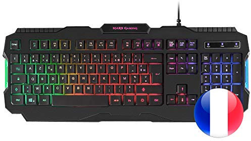Mars Gaming MRK0, Clavier Gaming Antighosting, RGB Rainbow, Layout Français