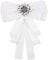 Broche en forme de ruban en strass avec nœud papillon pré-noué - Broche pour collier - Bijoux cravate, robe de chemise pour femmes et filles - Pour fête de mariage - Blanc