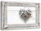 Feeby Tableau toile coeur rameau nœud de ruban 60x40 cm Image Photo illusion de cadre shabby chic gris