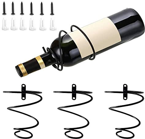 3 Stück Plus Wand Weinregal, Weinflaschenhalter zur Wandmontage, Rotwein Getränkeflasche Display Stand, Für Bar, Restaurant, Party, Heimdekoration