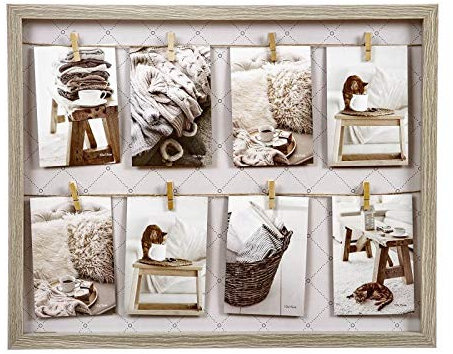 Dekorum - Portafoto 8 mollette legno naturale - 8434504036524