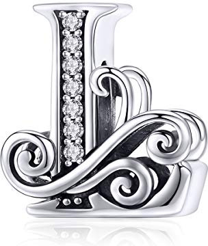 TIZU Buchstaben L Charms 925 Sterling Silber Damen&Mädchen Alphabet Charm Anhänger für Europäische Armbänder