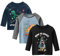 amropi Bébé Garçons Dinosaure T-Shirt à Manches Longues Lot de 3 Coton Tee Shirt Top Noir Bleu Noir, 5-6 Ans