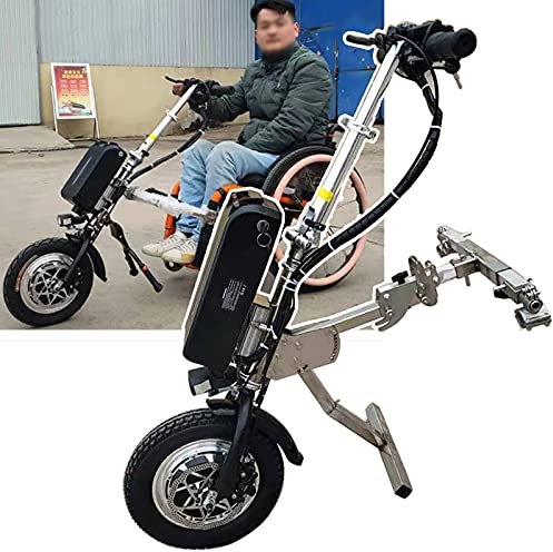 LMBXAIP Rollstuhlzugvorrichtung, Elektrischer Umbausatz/Reichweite: 85km, 3 Geschwindigkeiten/Mit Frontlicht Und StoßDäMpfersystem,B