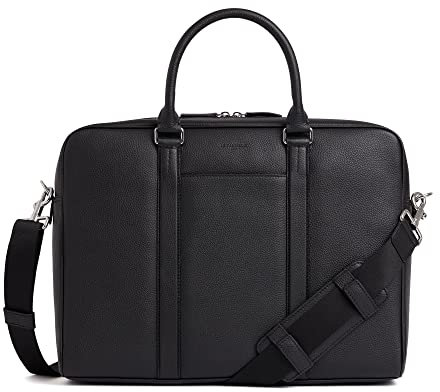 Le Tanneur, porte documents, sac ordinateur 15 pouces, en cuir, charles, homme, passant trolley, poche moussée ordi, poches de rangement, malette, porté main, bandoulière, sac business, travail