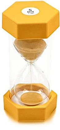 Hourglass Sand Timer, Sandtimer Set Kids Sandglass Hourglass Colorful Sand Clock Kitchen Timer, 5 Minutes