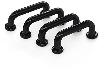 Odoria 1/12 Miniatur Griffe Türgriff 4 Stück Puppenhaus Zubehör, Schwarz