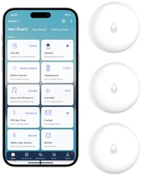Aqara Sensore di Perdite d'Acqua 3-Pack, Richiede un Hub Aqara, Rilevatore Allagamenti Wireless per Sistema di Allarme e Domotica Intelligente, Allarme Sensore Acqua per Cucina, Bagno, Seminterrato