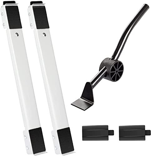 Croerw Rolling Tray Appliance Rollers - Adjustable Furniture Moving Wheels for Portable Washer Dryer Fridge Mobile Rolling Base and Compact Washing Machine Refrigerator Stand with (White)