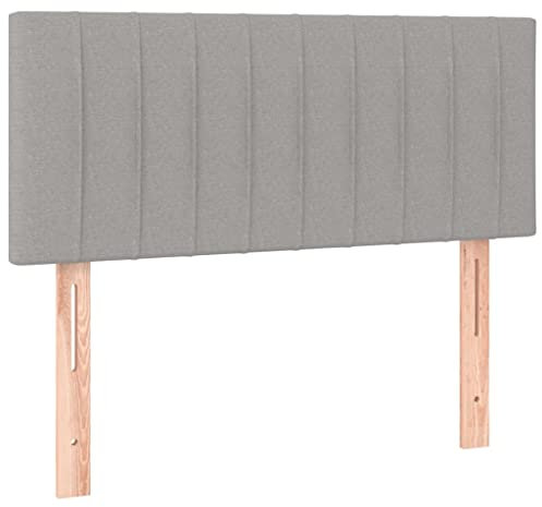 vidaXL Kopfteil, Bettkopfteil mit Holzbeinen, Höhenverstellbar Polsterkopfteil für Bett, Betthaupt Bettzubehör Schlafzimmer, Hellgrau 80x5x78/88cm Stoff