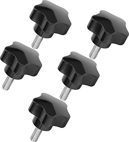 Mango de Sujeción Tornillos Perillas Mango, M8 40mm X 20mm Reemplazo de Rosca Fivestar Mano Perilla Extracción Rápida Piezas de Repuesto (5Pcs)
