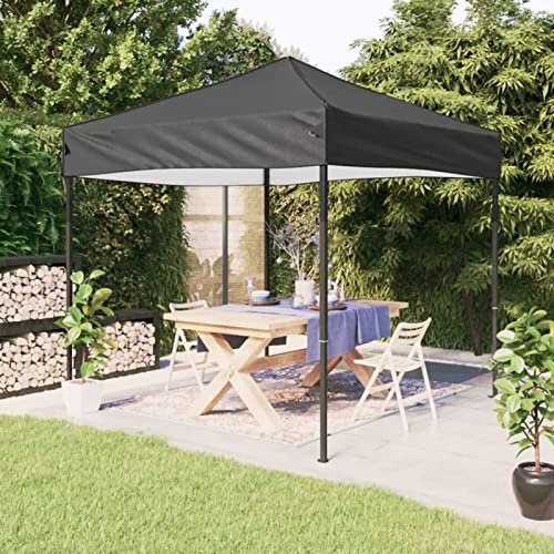 Tidyard Partyzelt Faltbar Faltpavillon Pavillon Gartenpavillon Gartenzelt Festzelt Bierzelt für Garten, UV Schutz und Wasserabweisend, Anthrazit 2x2 m