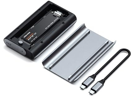 SATECHI M.2 Gehäuse – NVMe SSD Gehäuse – Unterstützt USB4, 40 Gbps, bis zu 16TB, werkzeugloses Aluminiumgehäuse, Polycarbonatgehäuse und USAP SSD Trim für die Größen 2280/2260/2242mm