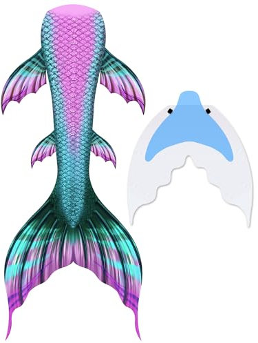 FOLOEO Meerjungfrauenflosse Erwachsene mit Monofin – Meerjungfrau Flosse Damen, Erwachsenen Monoflosse für Frauen, Männer und Teenager