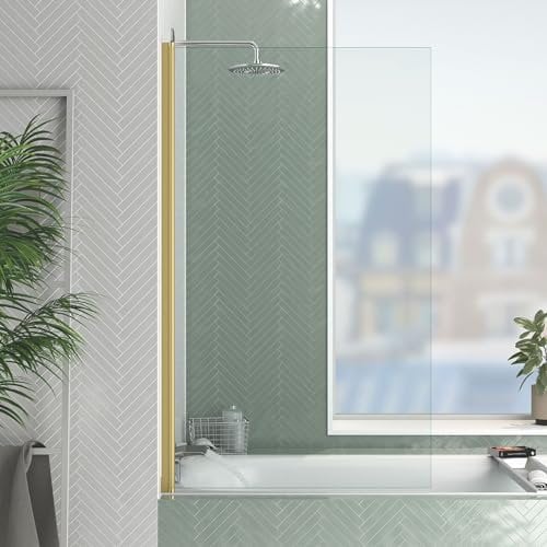 Marwell Golden Touch - Mampara plegable para bañera, 140 x 80 cm, color dorado