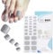 26pcs Silver Semi Cured Gel Toenail Stickers - Self-Adhesive Gel Nail Wraps Glossy & Long Lasting - UV/LED Lamp Required