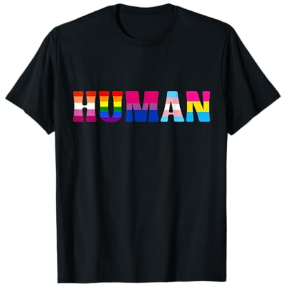 Human Rainbow Pride Queer Lesben Gay CSD Party Wear LGBT T-Shirt