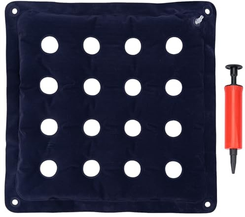 Leikedun 16-Hole Pressure Relief Air Cushion, Flocking Seat | Inflatable cushion with air pump,designed to relieve sitting pressure and improve posture,for wheelchair and office chair use