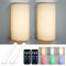 Battery Operated Wall Lights 2 Pack, RGB Colors Changeable Dimmable Height Fabric Sconces, Wireless Wall Sconces with Remote, 4400mAh Rechargeable Wall Lamp for Bedroom Living Room Hallway
